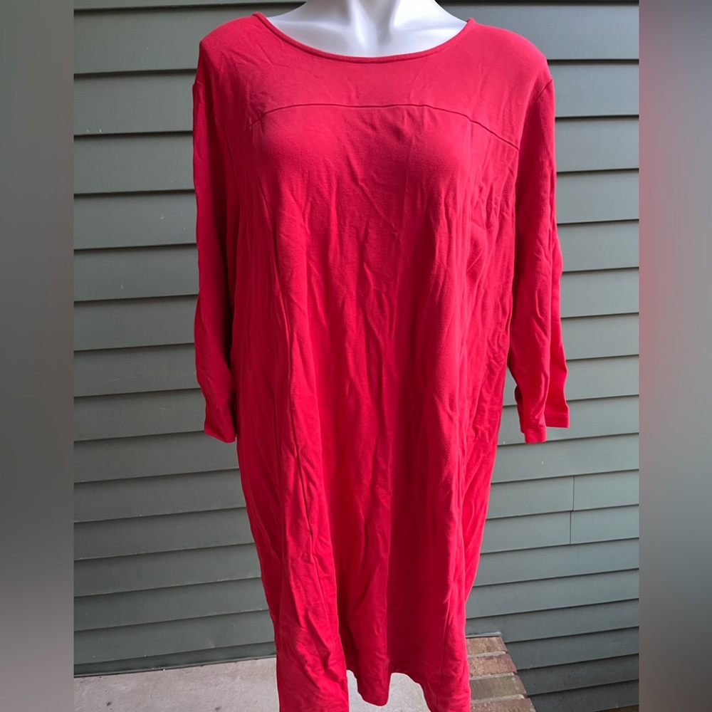 Stylish Classic  J Jill Long Sleeve Red Dress
